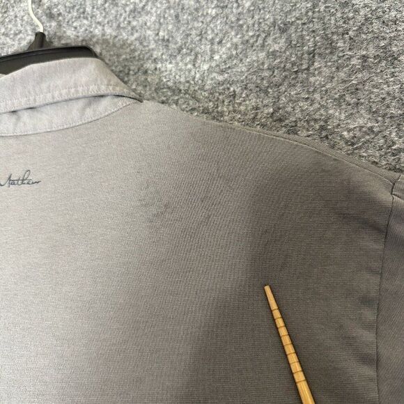 Travis Mathew‎ Polo Shirt Mens Large Blue Grey Golf Striped Short Sleeve Adult - Picture 5 of 9